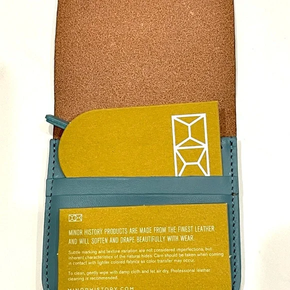 MINOR HISTORY Little Ledger Wallet Leather Blue NEW - Picture 4 of 8